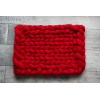 Chunky wool blanket RED