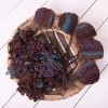 Wool boa basket filler brown-turquoise
