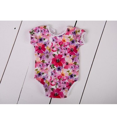 Lace rompers with straps PLUM