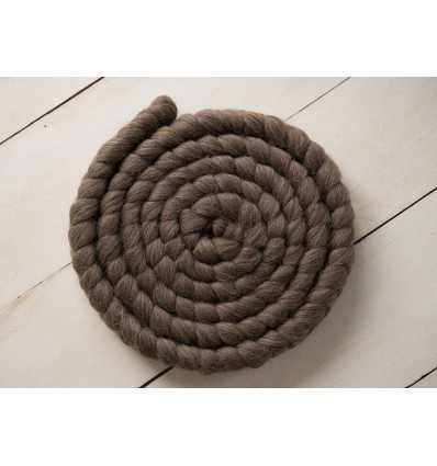 Chunky wool braid BROWN