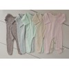 beige, light blue, mint, light beige, pink
