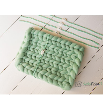 Wolle Kammzugbandes Decke - Minze